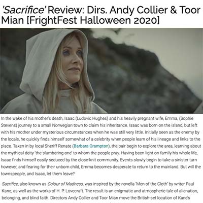 Sacrifice’ Review: Dirs. Andy Collier & Toor Mian [FrightFest Halloween 2020]